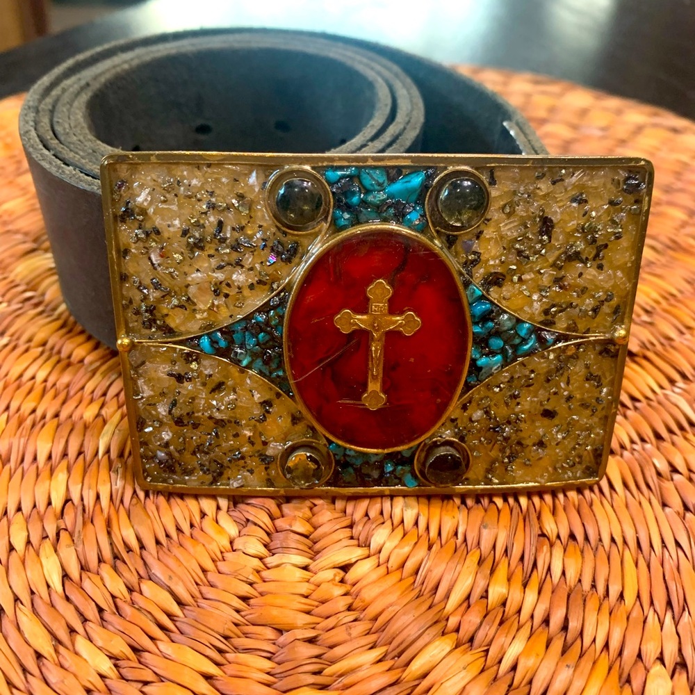 Virgin Saints and Angels belt buckle Vintage